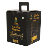 Premium A2 Pure Desi Cow Bilona Ghee By V - Truss Organics | Traditional Vedic Bilona Method Healthy Desi Cow Ghee Perfect For Calcium | (500ml) 16.9 Ounce | Jar Pack